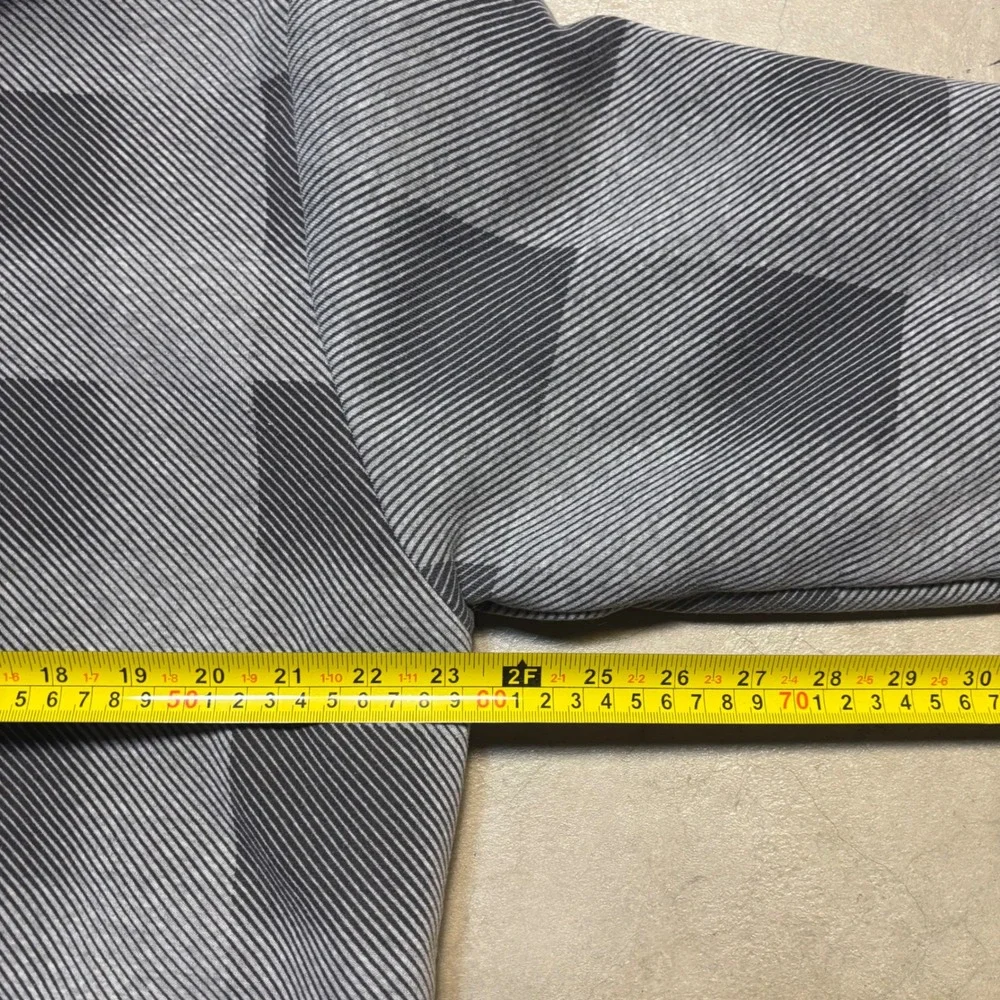 Level's Sportswear Mens XL Checkered Sherpa Lined Zip Hoodie Grey Y2K Skater - Picture 5 of 6